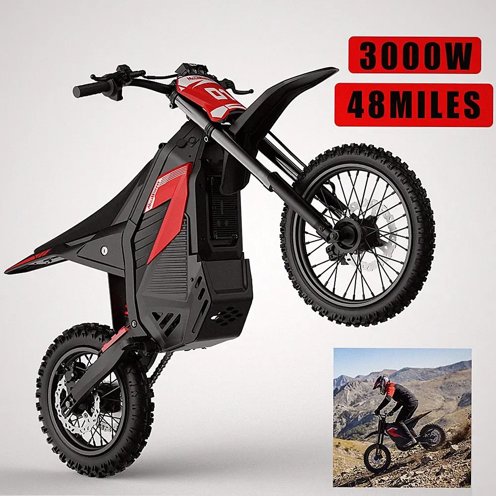 3000W Peak 38Mph Electric Bike Mountain Bicycle 48 miles Rang E-bike for Adults