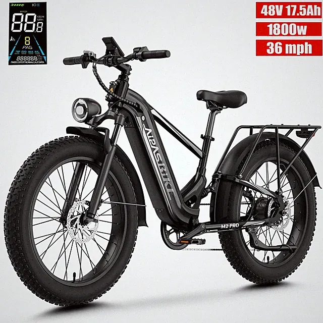 Aipas M2pro Electric Bike 1800W 48V 17.5AH Adult E-Mountain Bike Full Suspension