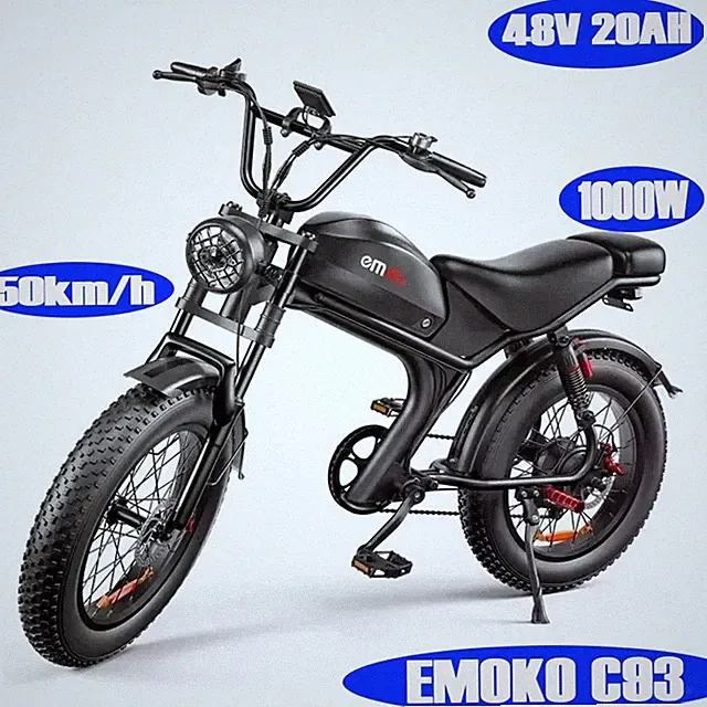 EMOKO C93 1000W Off-Road Electric Bike 48V 20Ah 20"E-Mountainbike 50km/h Adults